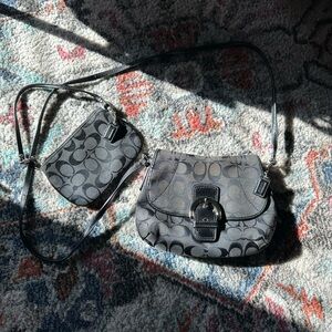 Black Vintage Coach Purse and Wallet